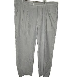 Brooks Brothers 346 Pants Mens 43x30 Blue-Gray White Seersucker Cotton EXCELLENT